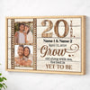 Custom 20th Wedding Anniversary Grow Old Along With Me Canvas Wall Art Keepsake For Husband And Wife - Natural Frame
