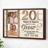 Custom 20th Wedding Anniversary Grow Old Along With Me Canvas Wall Art Keepsake For Husband And Wife - Brown Frame