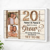 Custom 20th Wedding Anniversary Grow Old Along With Me Canvas Wall Art Keepsake For Husband And Wife - White Frame