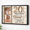 Custom 20th Wedding Anniversary Grow Old Along With Me Canvas Wall Art Keepsake For Husband And Wife - Black Frame