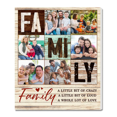 Custom Family A Little Bit Of Loud Whole Lot Love Canvas Personalized Photo Wall Art Home Decor Gift Idea - 11x14
