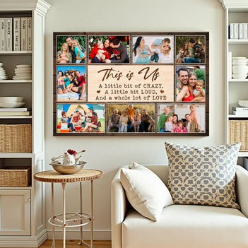 Custom Family Canvas Wall Art - This Is Us Quote Personalized Photo Print - 12x9