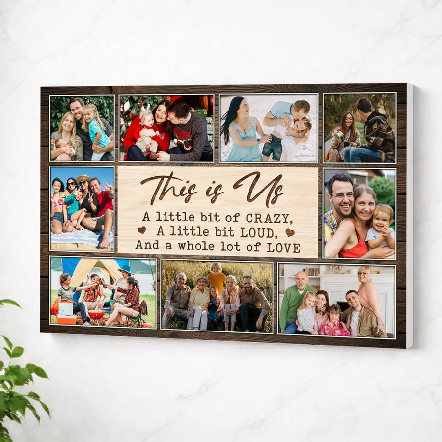 Custom Family Canvas Wall Art - This Is Us Quote Personalized Photo Print - No Frame / 12x9