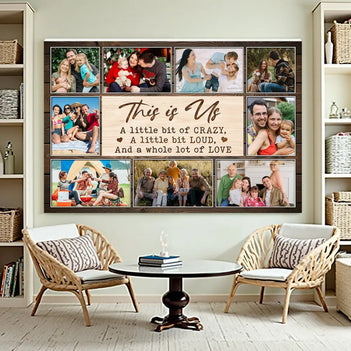 Custom Family Canvas Wall Art - This Is Us Quote Personalized Photo Print