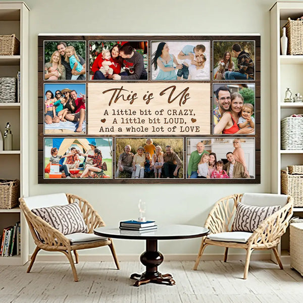 Custom Family Canvas Wall Art - This Is Us Quote Personalized Photo Print