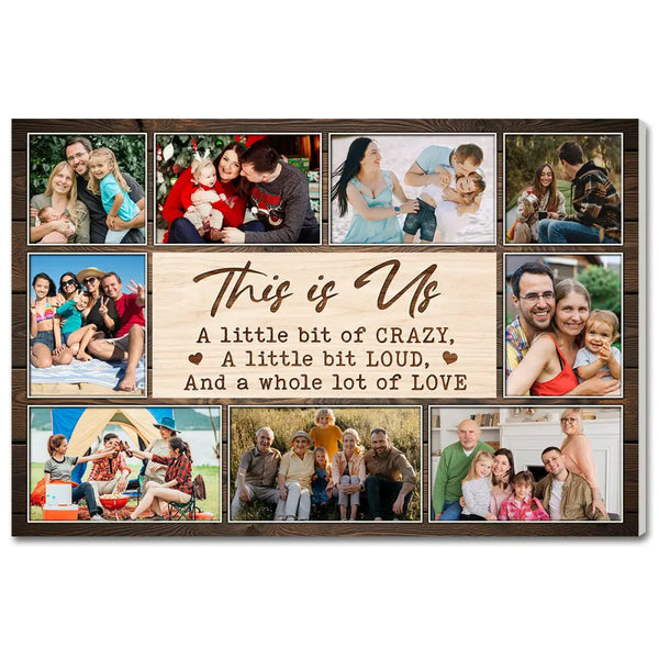 Custom Family Canvas Wall Art - This Is Us Quote Personalized Photo Print