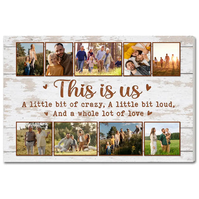 Custom Family Canvas Wall Art - This Is Us Saying Personalized Photo - 12x9