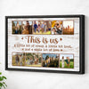Custom Family Canvas Wall Art - This Is Us Saying Personalized Photo - Black Frame / 12x9