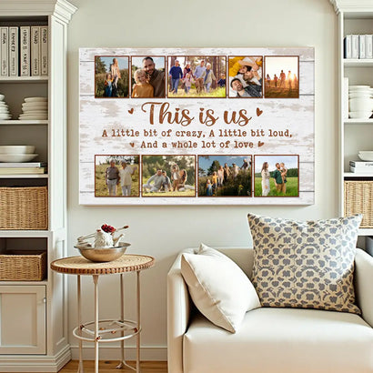 Custom Family Canvas Wall Art - This Is Us Saying Personalized Photo - 12x9