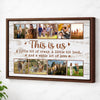 Custom Family Canvas Wall Art - This Is Us Saying Personalized Photo - Brown Frame / 12x9