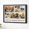 Custom Family Photo Collage Canvas Is Where Life Begins And Love Never Ends Wall Art For Home Decor - Black Frame