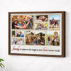 Custom Family Photo Collage Canvas Is Where Life Begins And Love Never Ends Wall Art For Home Decor - Brown Frame