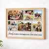 Custom Family Photo Collage Canvas Is Where Life Begins And Love Never Ends Wall Art For Home Decor - Natural Frame