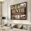 Custom Photo Auntie Canvas Wall Art She Love Like A Mom Laughs Friend Mother’s Day Or Birthday Gift From Niece Nephew