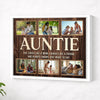 Custom Photo Auntie Canvas Wall Art She Love Like A Mom Laughs Friend Mother’s Day Or Birthday Gift From Niece Nephew