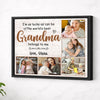 Custom photo Best Grandma Belong To Me canvas wall art Personalized present for nana mimi Mother’s Day gift idea