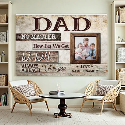 Custom Photo Canvas Print - Personalized Father’s Day Gift for Dad from Kids & Family