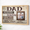 Custom Photo Canvas Print - Personalized Father’s Day Gift for Dad from Kids & Family - Natural Frame / 12x9