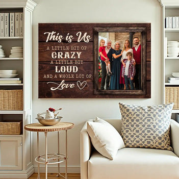 Custom Photo Canvas - This Is Us Family Saying Personalized Wall Décor - 12x9