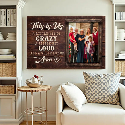 Custom Photo Canvas - This Is Us Family Saying Personalized Wall Décor - 12x9