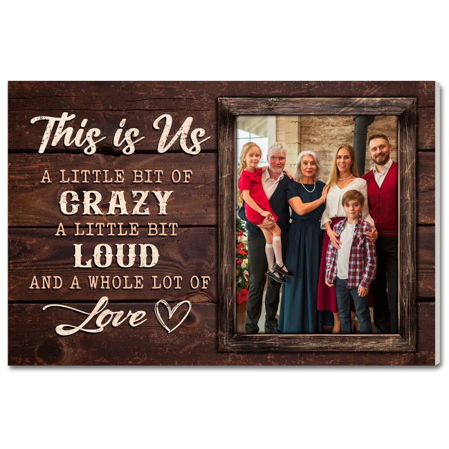 Custom Photo Canvas - This Is Us Family Saying Personalized Wall Décor - 12x9