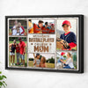 Custom Photo Collage My Favorite Baseball Players Calls Me Mom Canvas Wall Art Mother’s Day Gift For Mommy - Black