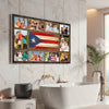 Custom Photo Collage Puerto Rican Family Canvas Wall Art Personalized Gift With Rico Flag