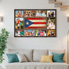Custom Photo Collage Puerto Rican Family Canvas Wall Art Personalized Gift With Rico Flag