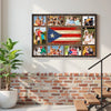 Custom Photo Collage Puerto Rican Family Canvas Wall Art Personalized Gift With Rico Flag