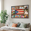 Custom Photo Collage Puerto Rican Family Canvas Wall Art Personalized Gift With Rico Flag