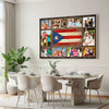 Custom Photo Collage Puerto Rican Family Canvas Wall Art Personalized Gift With Rico Flag