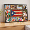 Custom Photo Collage Puerto Rican Family Canvas Wall Art Personalized Gift With Rico Flag
