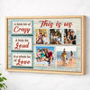 Custom Photo Family Canvas - This Is Us Wall Art with Personalized Quote - Natural Frame / 12x9