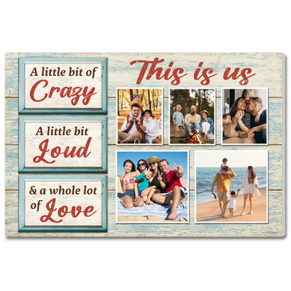 Custom Photo Family Canvas - This Is Us Wall Art with Personalized Quote - 12x9