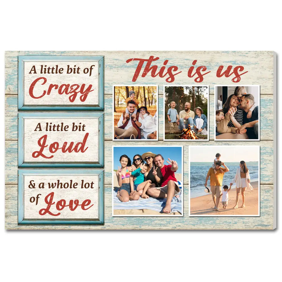 Custom Photo Family Canvas - This Is Us Wall Art with Personalized Quote - 12x9