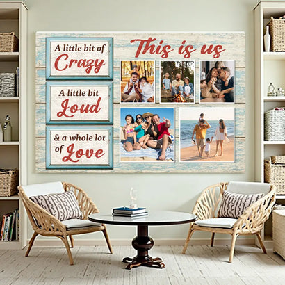 Custom Photo Family Canvas - This Is Us Wall Art with Personalized Quote