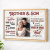 Custom Photo Mother And Son Canvas Wall Art Celebrating Mother’s Day Gift For Mom from - Natural Frame / 12x9