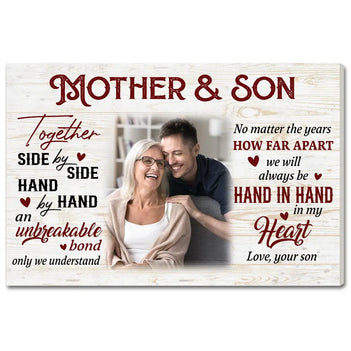 Custom Photo Mother And Son Canvas Wall Art Celebrating Mother’s Day Gift For Mom from - 12x9