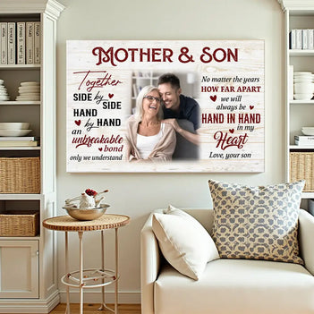 Custom Photo Mother And Son Canvas Wall Art Celebrating Mother’s Day Gift For Mom from - 12x9