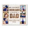 Custom Photo My Favorite Cheerleader Calls Me Dad Canvas Wall Art Personalized Father’s Day Birthday Gift From Daughter
