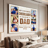 Custom Photo My Favorite Cheerleader Calls Me Dad Canvas Wall Art Personalized Father’s Day Birthday Gift From Daughter