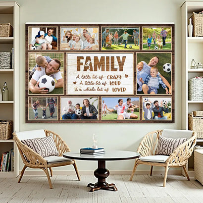 Custom Photo Collage Soccer Family A Little Bit Of Crazy Canvas Wall Art Gift