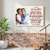 Custom Photo To My Loving Mom Canvas With Heartfelt Message Personalized Mother’s Day Gift For Mommy From Daughter