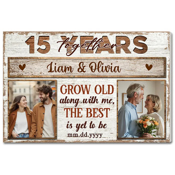 Custom Photo Wall Art Celebrating Years Together Canvas Personalized Grow Old Along With Me Gift Anniversary