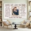 Custom Photo When I Say Love You More Wall Art Personalized Romantic Canvas For Couples Anniversary Gift Husband