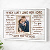 Custom Photo When I Say Love You More Wall Art Personalized Romantic Canvas For Couples Anniversary Gift Husband