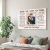 Custom Photo When I Say Love You More Wall Art Personalized Romantic Canvas For Couples Anniversary Gift Husband