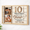 Personalized 10 Years Anniversary Grow Old Along With Me Canvas Wall Art Custom Photo For Husband And Wife - Natural