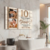 Personalized 10 Years Anniversary Grow Old Along With Me Canvas Wall Art Custom Photo For Husband And Wife