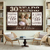 Custom Years Together We Build A Life Loved Canvas Wall Art Personalized Romantic Decor For Couple Anniversary Wedding